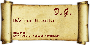 Dérer Gizella névjegykártya